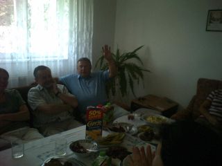 Na obiedzie w Mechowie – Ola, brat Leon i brat Ludwik